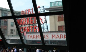 Pike Place market, taken from a place that's not a starbucjs